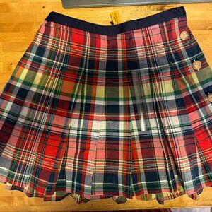 Polo Ralph Lauren Girls Plaid Pleated Cotton Twill Skirt 313934501001 NEW w TAGS